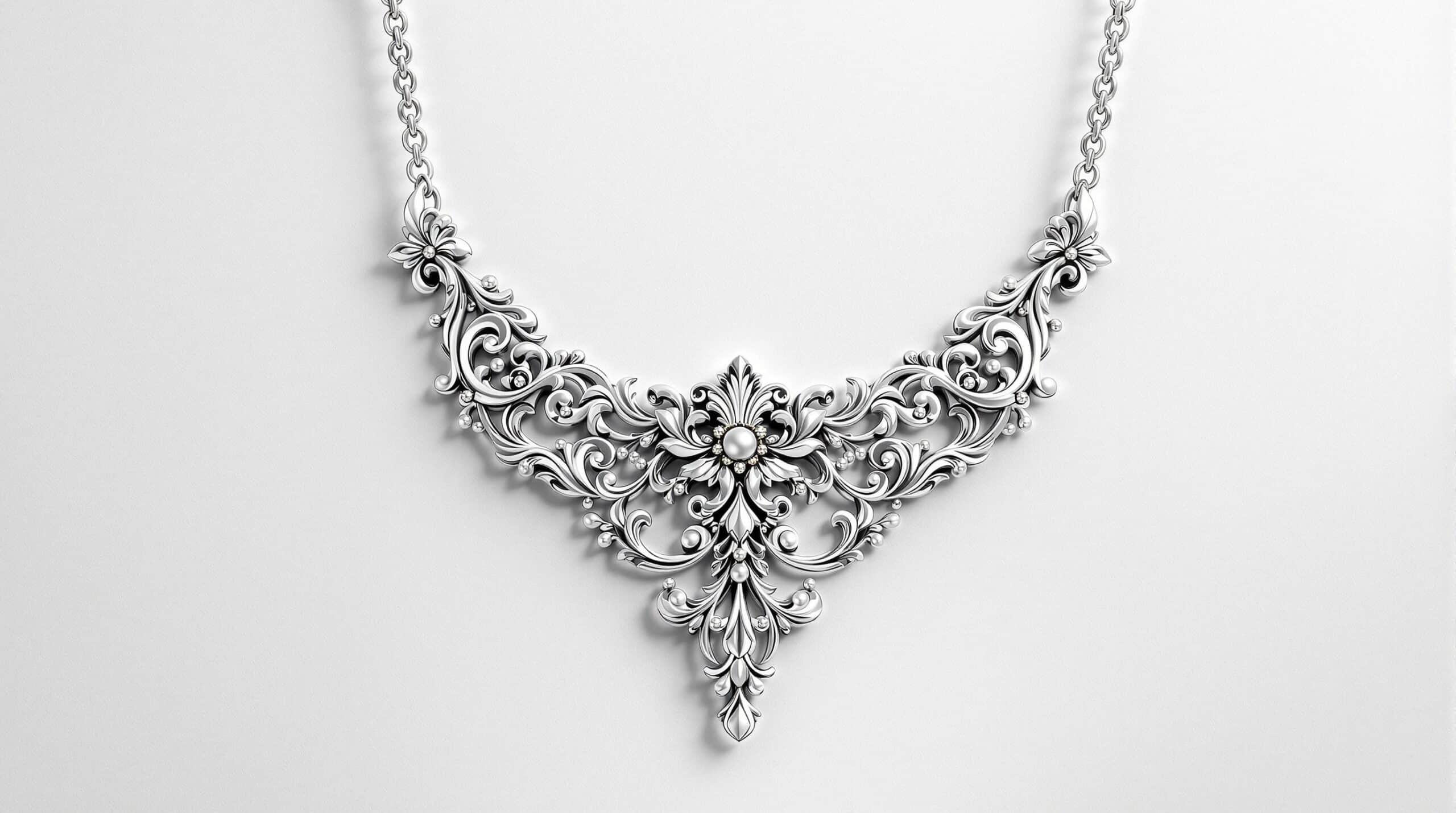 silver necklace design