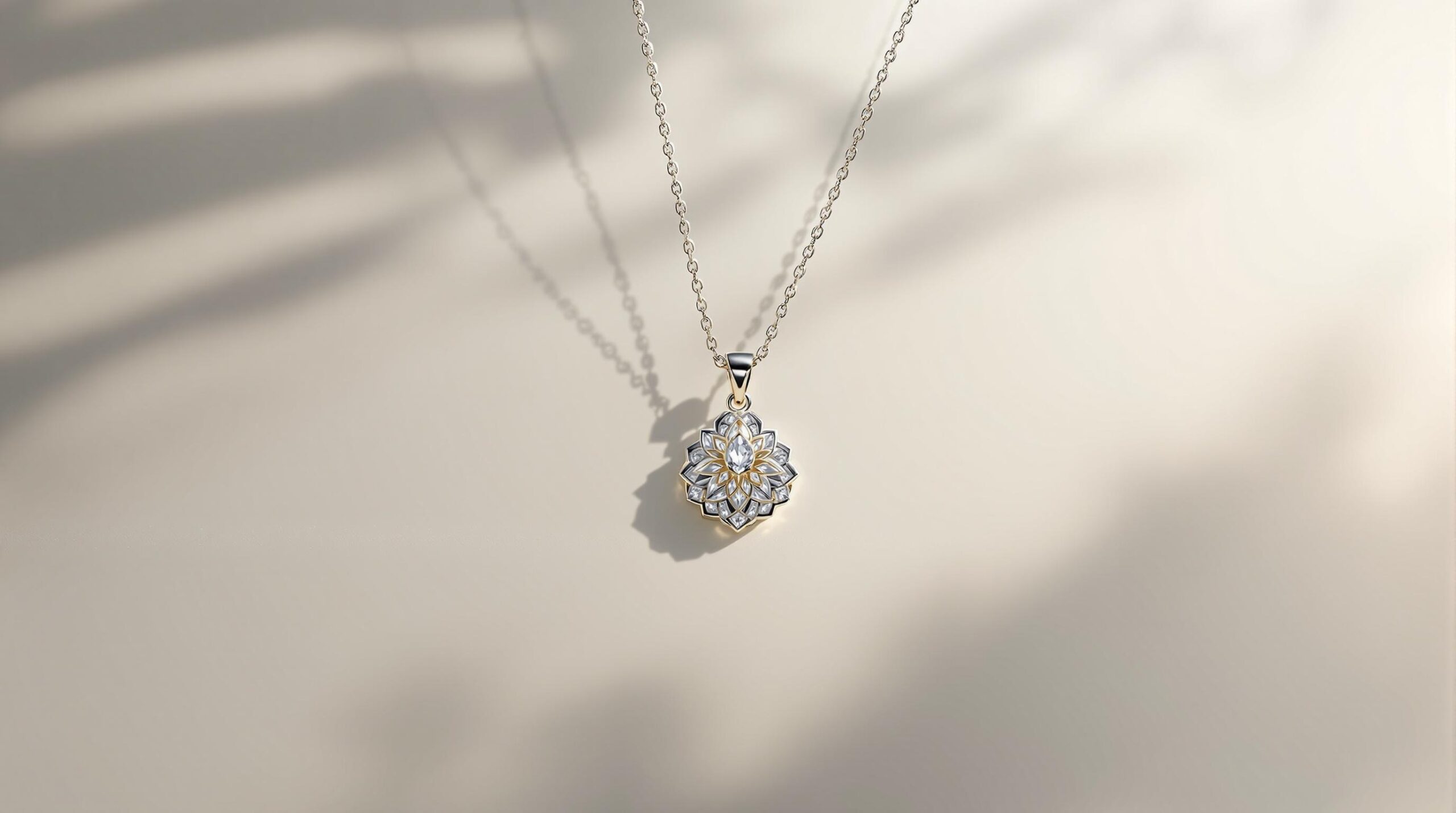 silver necklace gold pendant