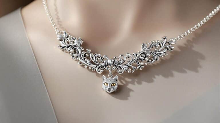 silver necklace with
