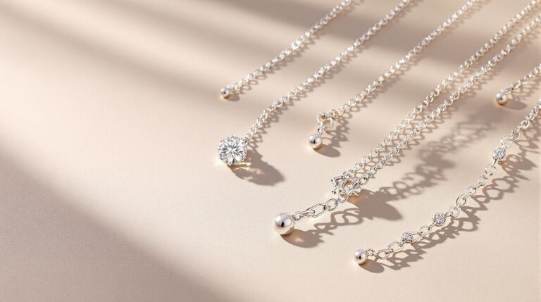 silver necklaces and bracelets