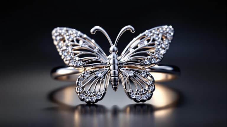 silver ring butterfly