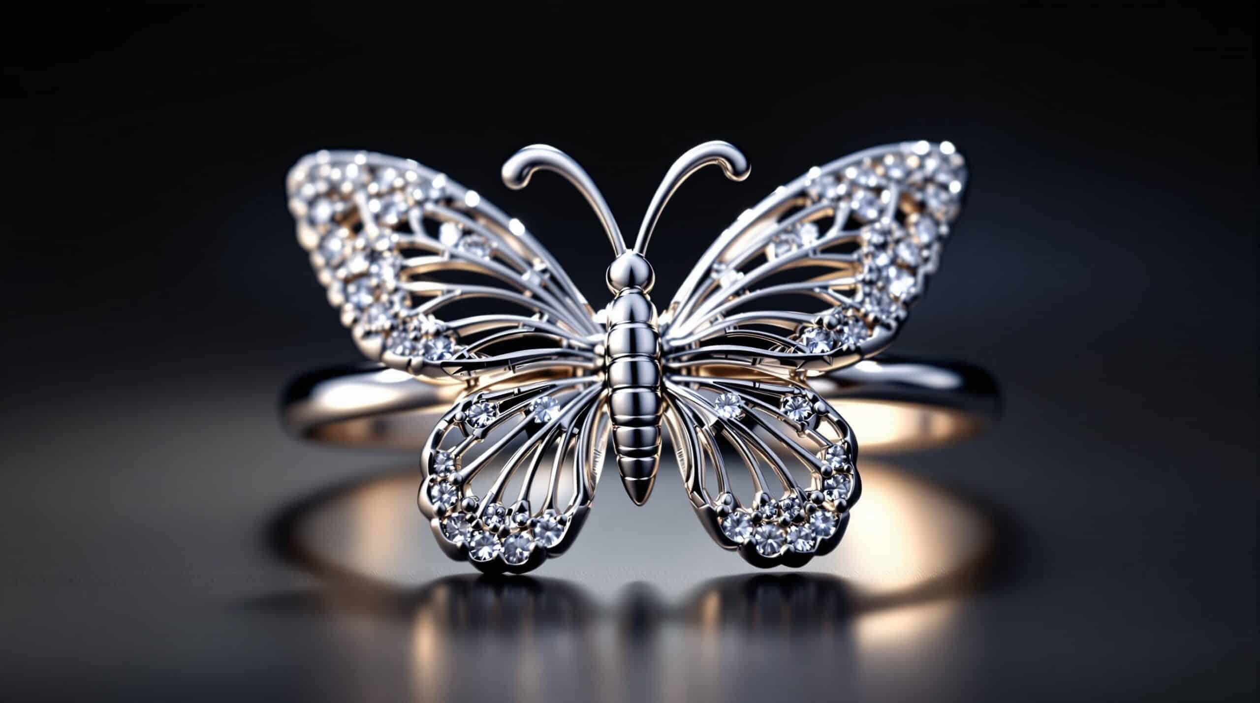 silver ring butterfly