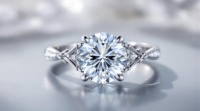 silver ring with clear cubic zirconia