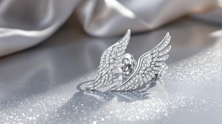 silver wing earrings