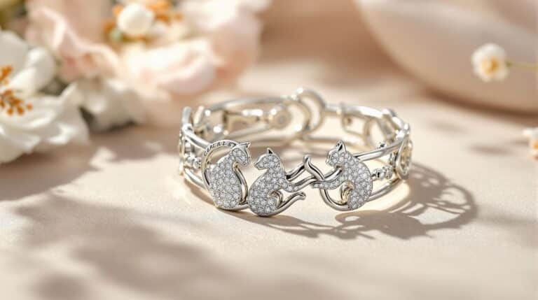 sterling cat bracelet