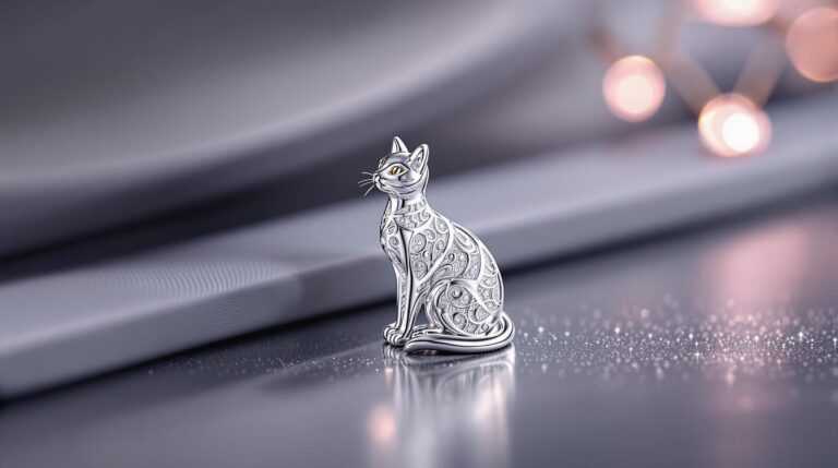 sterling cat charm