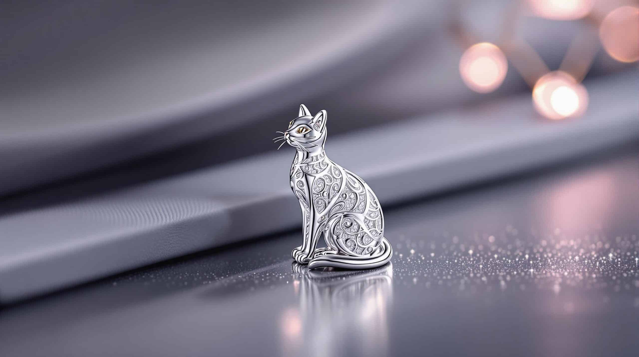 sterling cat charm