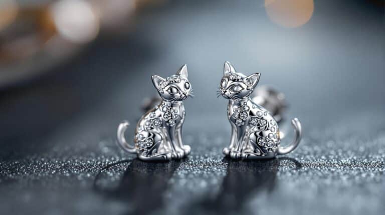 sterling cat earrings
