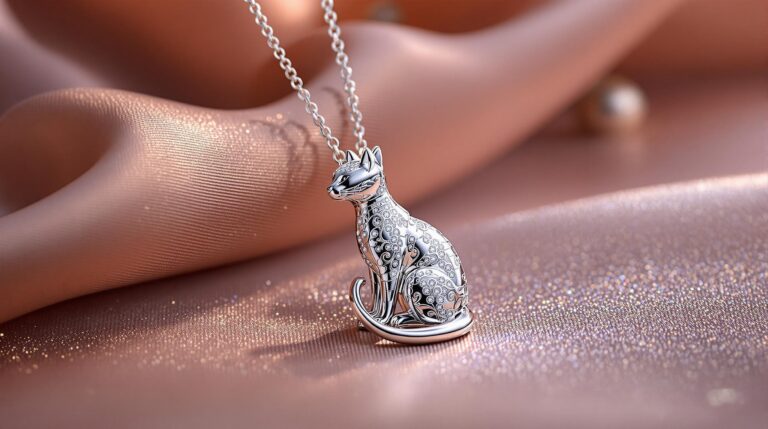 sterling cat pendant