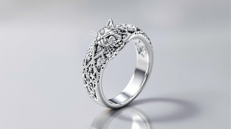 sterling cat ring