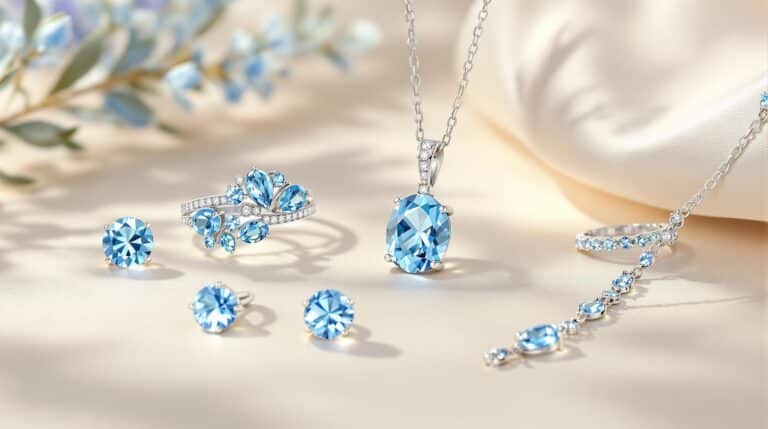 sterling silver blue topaz