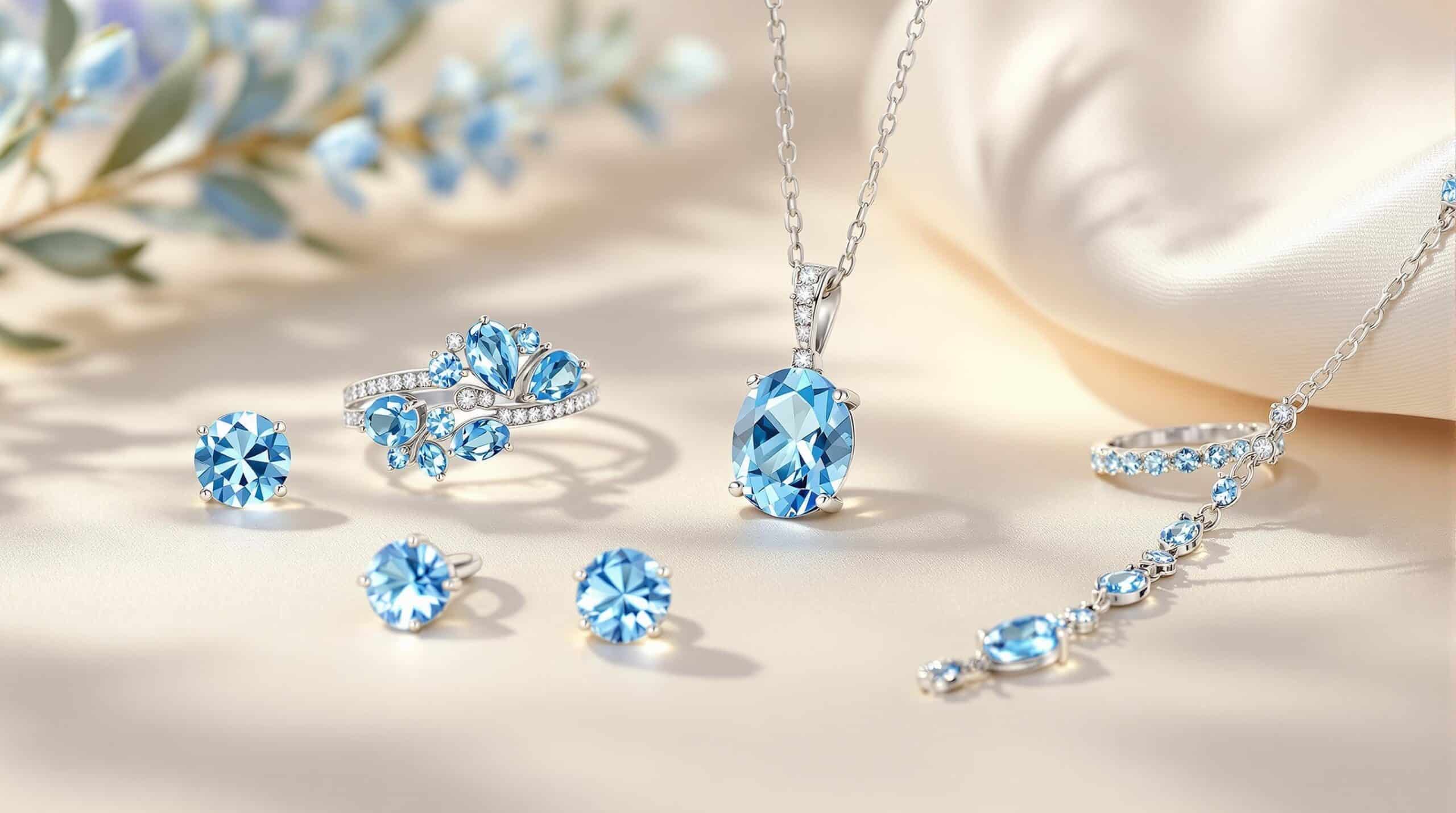 sterling silver blue topaz