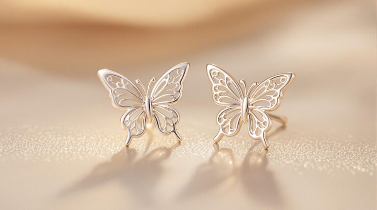 sterling silver butterfly earrings studs