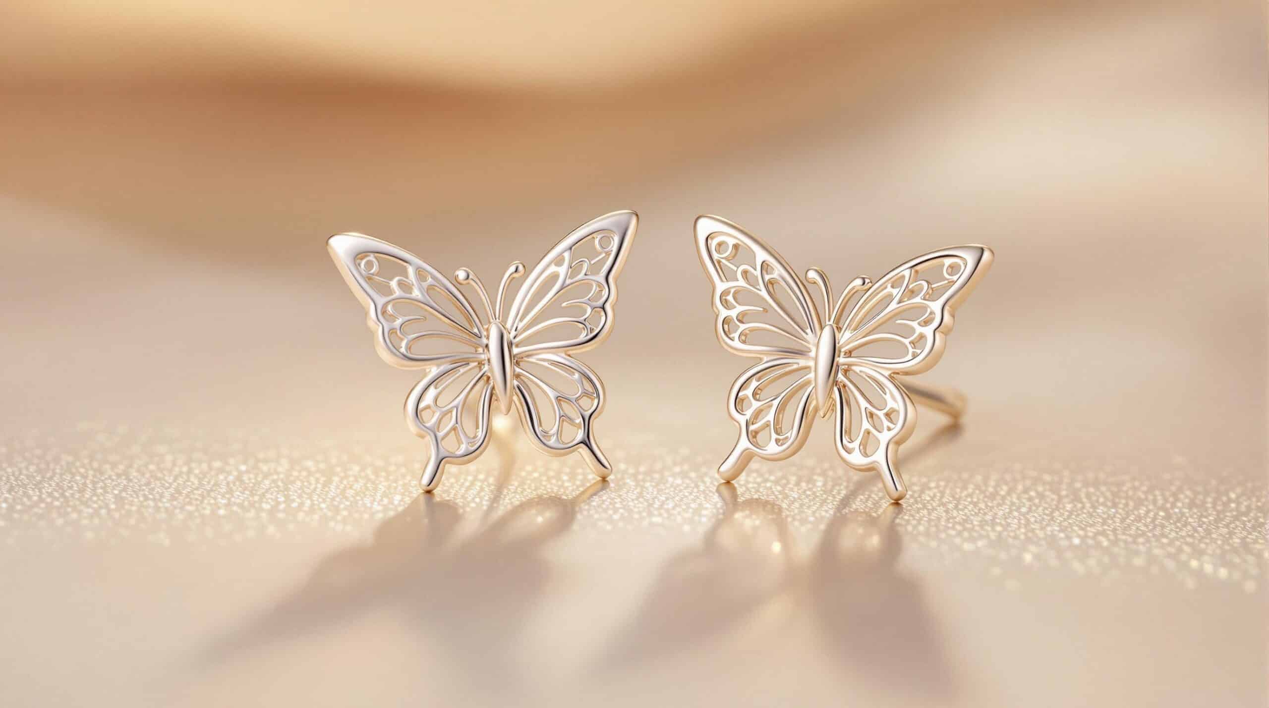 sterling silver butterfly earrings studs