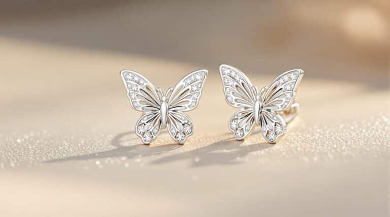 sterling silver butterfly stud earrings