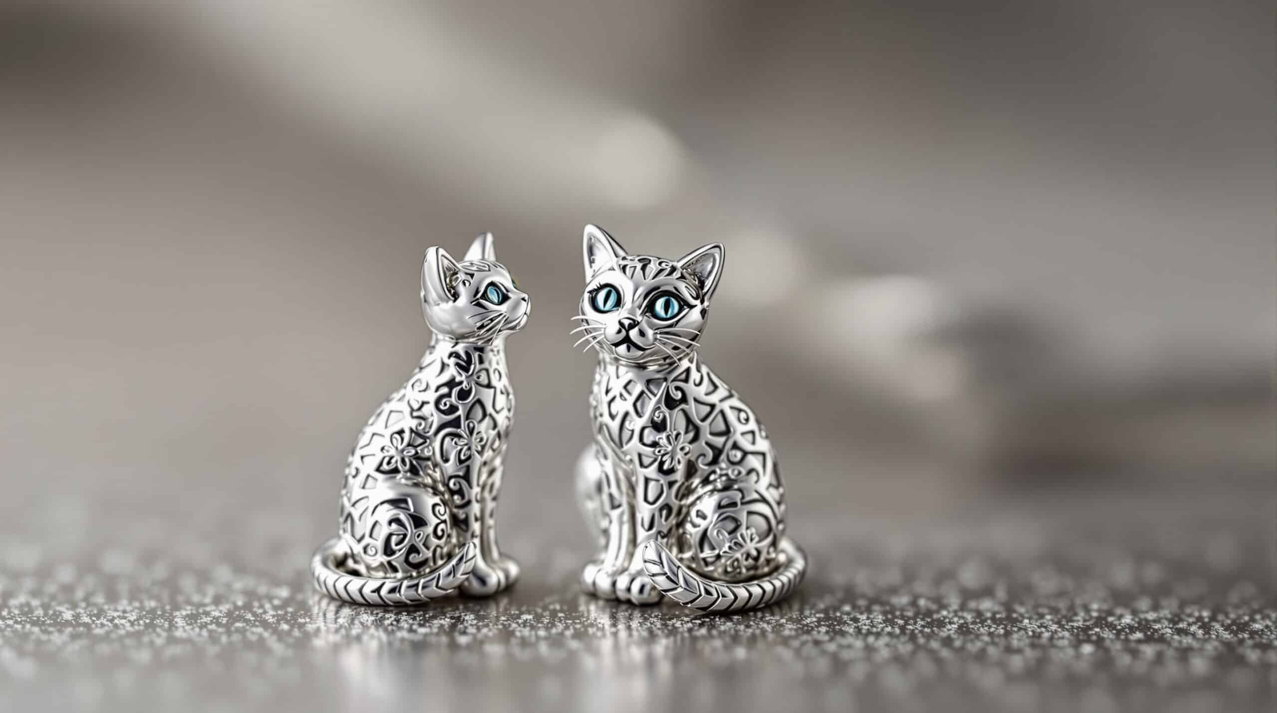 sterling silver cat charm