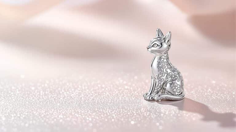 sterling silver cat charms for bracelets