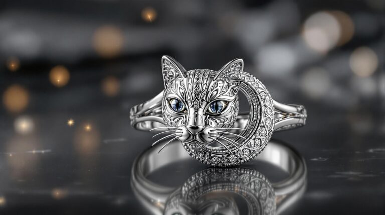sterling silver cat ring uk