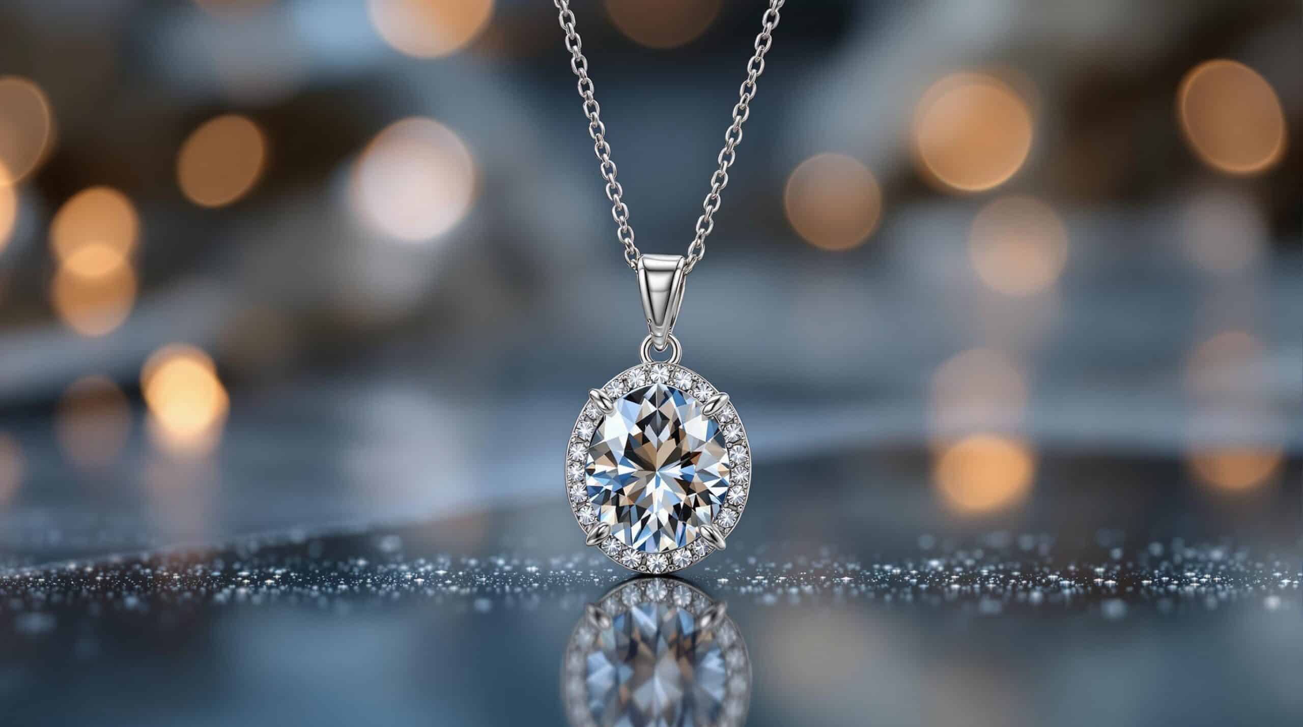 sterling silver necklace with stone