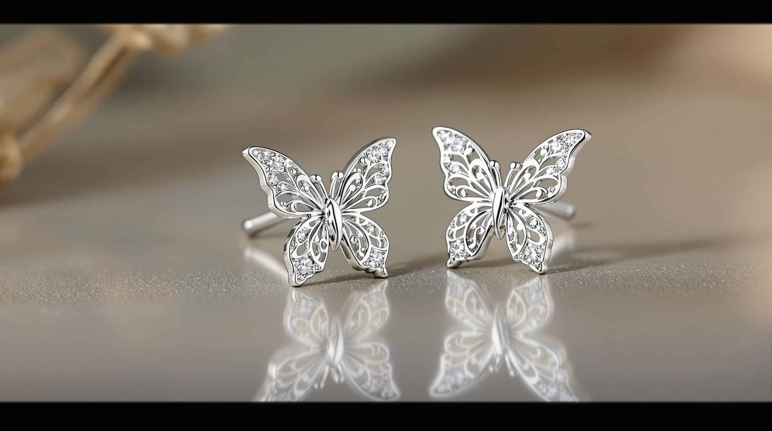 stud butterfly earrings